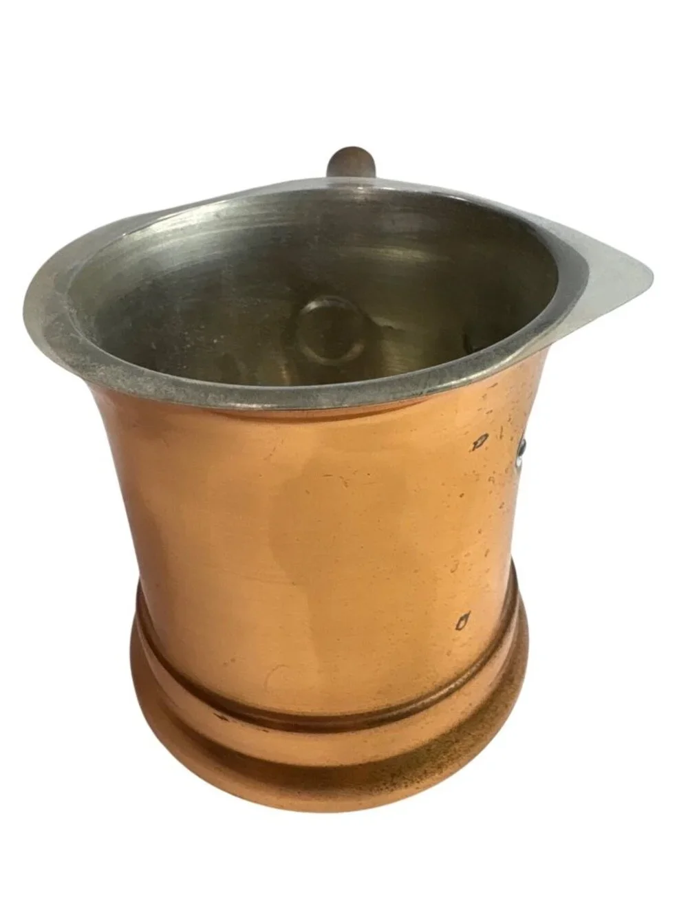 Le Saucier Copper Sauce Pot With Wooden Handle & Removable Liner Classic Design